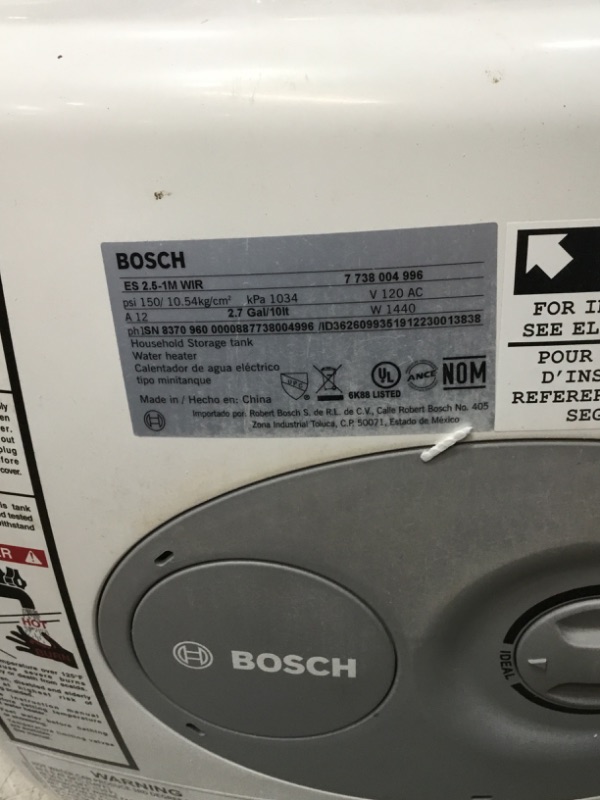 Photo 1 of Bosch Electric Mini-Tank Water Heater Tronic 3000 T 2.5-Gallon (ES2.5) - Eliminate Time for Hot Water - Shelf, Wall or Floor Mounted