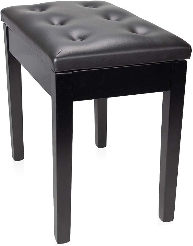 Photo 1 of  Padded Wooden Piano Bench Stool with Storage