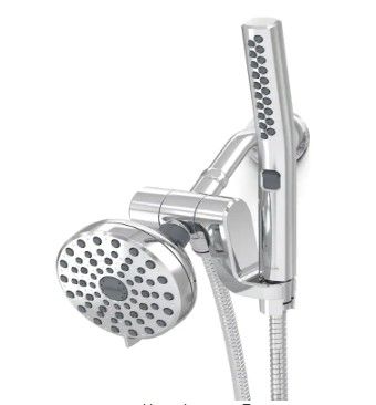 Photo 1 of 12-spray 5 in. High PressureDual Shower Head and Handheld Shower Head in Chrome
