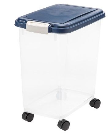 Photo 1 of **MISSING ONE** IRIS USA Airtight Pet Dog or Cat Food & Treat Storage Container Combo, Blue
