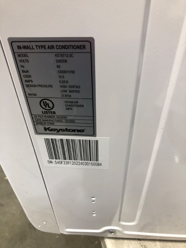 Photo 3 of **UNABLE TO TEST* MINOR DENTS* Keystone 12,000 BTU 230V Through-The-Wall Air Conditioner | Energy Star | Follow Me LCD Remote Control | Dehumidifier | Sleep Mode | 24H Timer | AC for Rooms up to 550 Sq. Ft. | KSTAT12-2C
