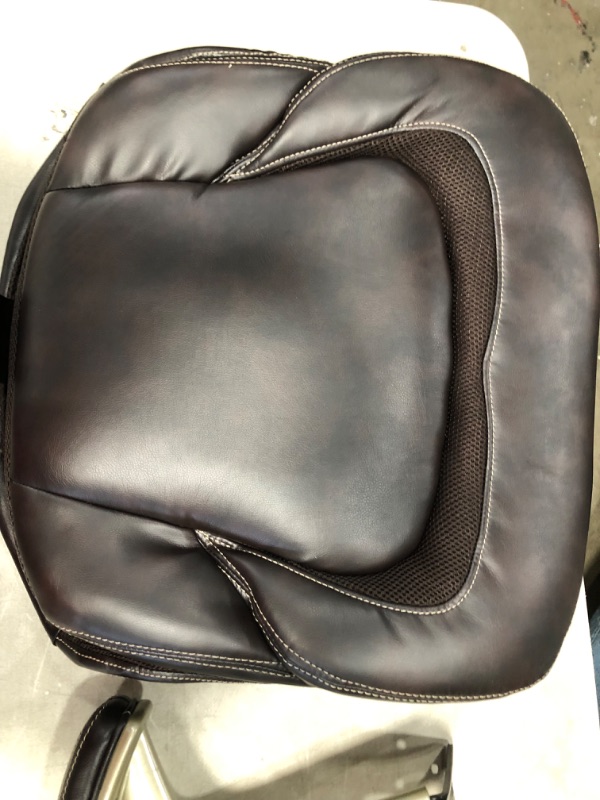 Photo 5 of **MISSING HARDWARE* Serta Ergonomic Executive Office Chair Motion Technology Adjustable Mid Back Design with Lumbar Support, Chestnut Bonded Leather
