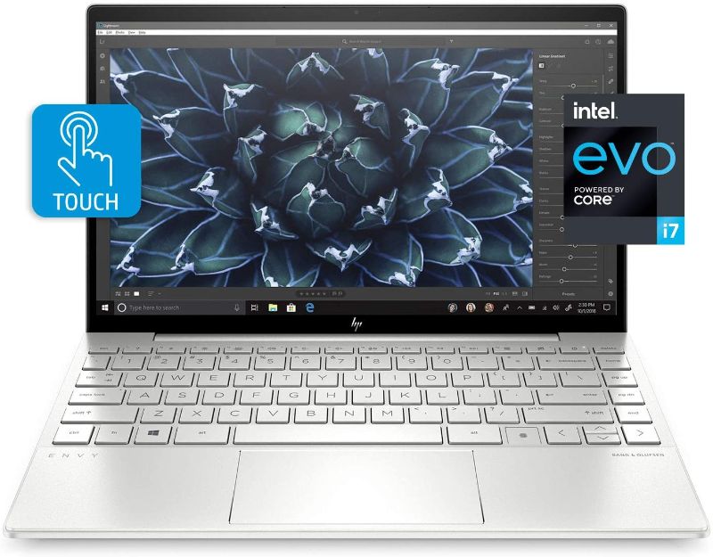 Photo 1 of HP ENVY 13 Laptop, Intel Core i7-1165G7, 8 GB DDR4 RAM, 256 GB SSD Storage, 13.3-inch FHD Touchscreen Display, Windows 10 Home With Fingerprint Reader,...
