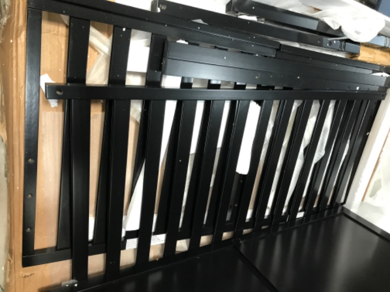 Photo 4 of ***DAMAGED PARTS ONLY**MISSING PARTS* Dream On Me Cape Cod 5-in-1 Convertible Crib, Black , 50x30x44 Inch (Pack of 1)
