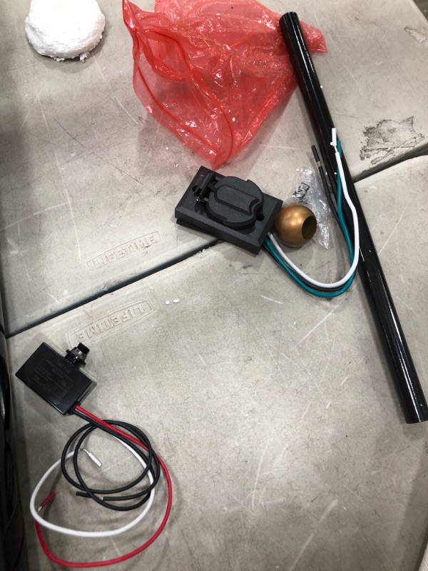 Photo 2 of **DAMAGED* Westinghouse Lighting 6695500 Lantern Post with Ground Convenience Outlet and Dusk to Dawn Sensor, Black
