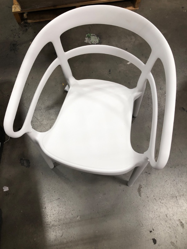 Photo 3 of **DAMAGED** Amazon Basics White, Curved Back Dining Chair-Set of 2, Premium Plastic
