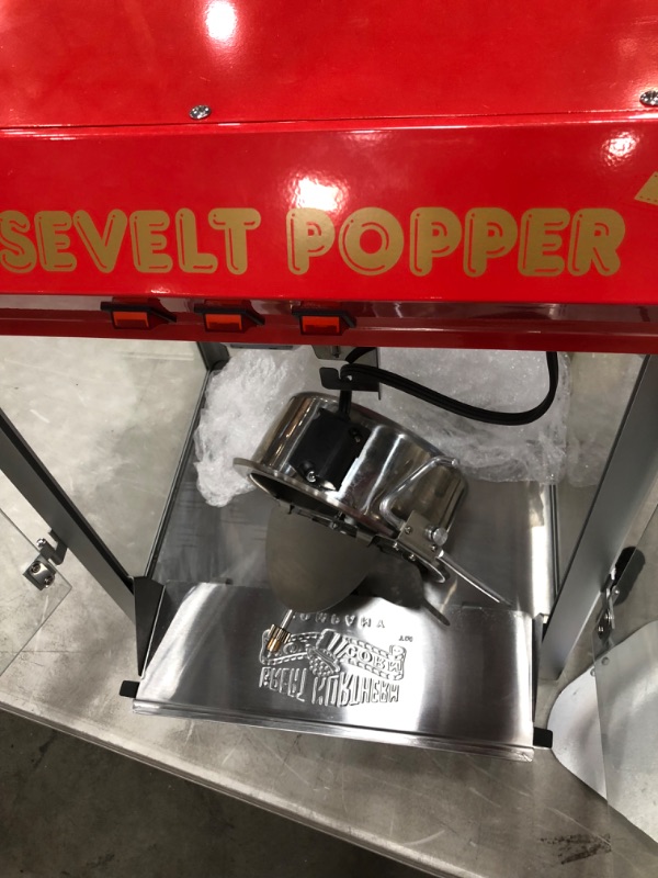 Photo 3 of **MISSING PARTS**MINOR DAMAGE** 6010 Great Northern Red 8oz Roosevelt Antique Countertop Style Popcorn Popper Machine
