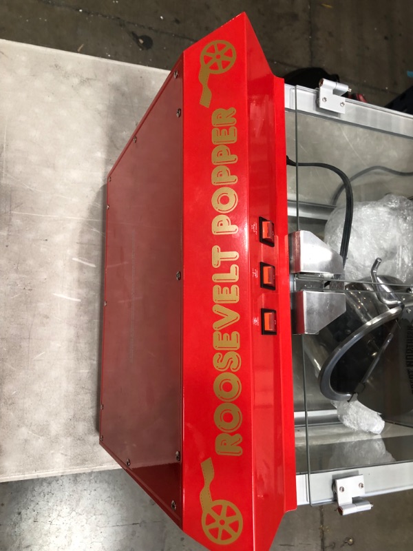 Photo 1 of **MISSING PARTS**MINOR DAMAGE** 6010 Great Northern Red 8oz Roosevelt Antique Countertop Style Popcorn Popper Machine
