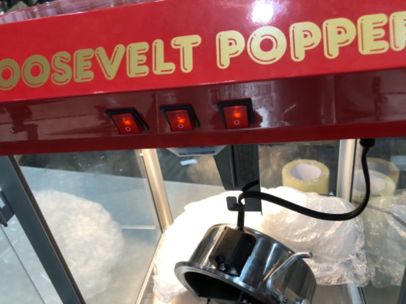 Photo 9 of **MISSING PARTS**MINOR DAMAGE** 6010 Great Northern Red 8oz Roosevelt Antique Countertop Style Popcorn Popper Machine
