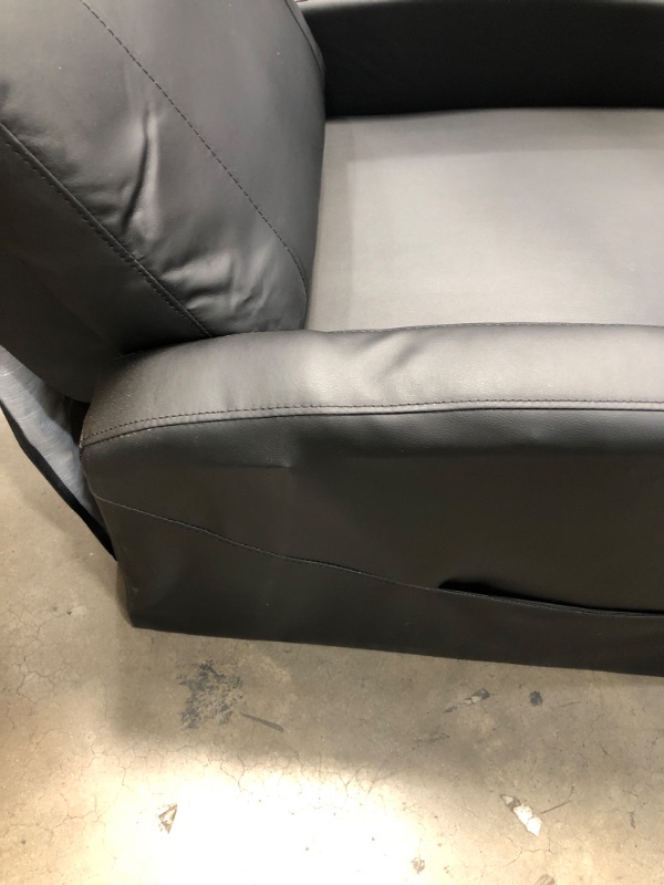 Photo 4 of **DAMAGED ARM UNDER LEATHER**UNABLE TO TEST MISSING REMOTE** Recliner Chair for Living Room Massage Recliner Sofa Reading Chair Winback Single Sofa Home Theater Seating Modern Reclining Chair Easy Lounge with PU Leather Padded Seat Backrest
