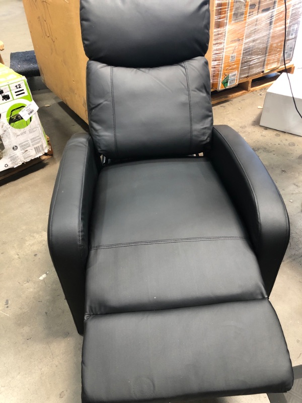 Photo 5 of **DAMAGED ARM UNDER LEATHER**UNABLE TO TEST MISSING REMOTE** Recliner Chair for Living Room Massage Recliner Sofa Reading Chair Winback Single Sofa Home Theater Seating Modern Reclining Chair Easy Lounge with PU Leather Padded Seat Backrest
