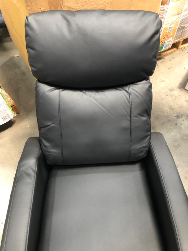 Photo 3 of **DAMAGED ARM UNDER LEATHER**UNABLE TO TEST MISSING REMOTE** Recliner Chair for Living Room Massage Recliner Sofa Reading Chair Winback Single Sofa Home Theater Seating Modern Reclining Chair Easy Lounge with PU Leather Padded Seat Backrest

