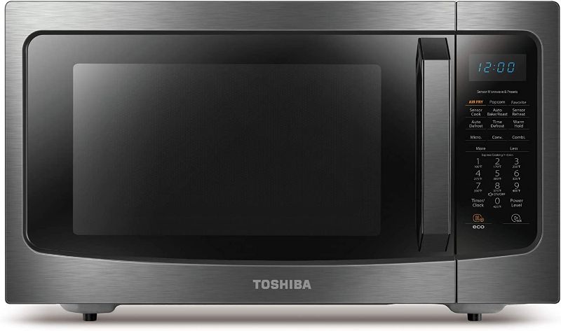 Photo 1 of Toshiba ML-EC42P(BS) Multifunctional Microwave Oven with Healthy Air Fry, Convection Cooking, Smart Sensor, Position Memory Turntable, Easy-to-Clean Interiora nd ECO Mode, 1.5 Cu.ft, Cu Ft, Black
