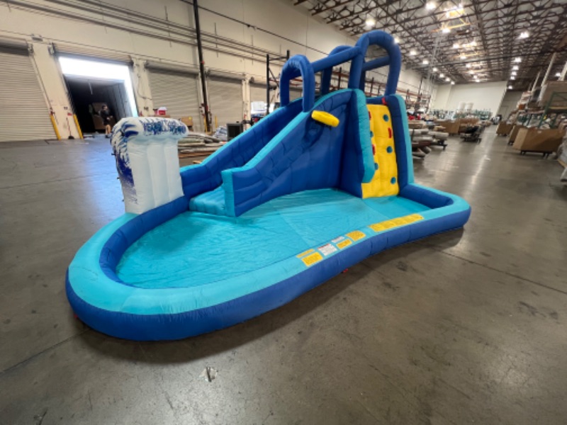 Photo 4 of BANZAI Surf N' Splash Water Park, Length: 14 ft 5 in, Width: 10 ft 7 in, Height: 7 ft 11 in, Inflatable Outdoor Backyard Water Slide Splash Bounce Climbing Toy
