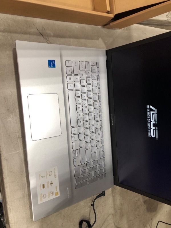 Photo 3 of **Parts Only**ASUS VivoBook 17 K712EA Thin and Light Laptop, 17.3” FHD Display, Intel Core i7-1165G7, 16GB DDR4 RAM, 1TB PCIe SSD, Windows 10 Home, Fingerprint, Transparent Silver, K712EA-DS76
