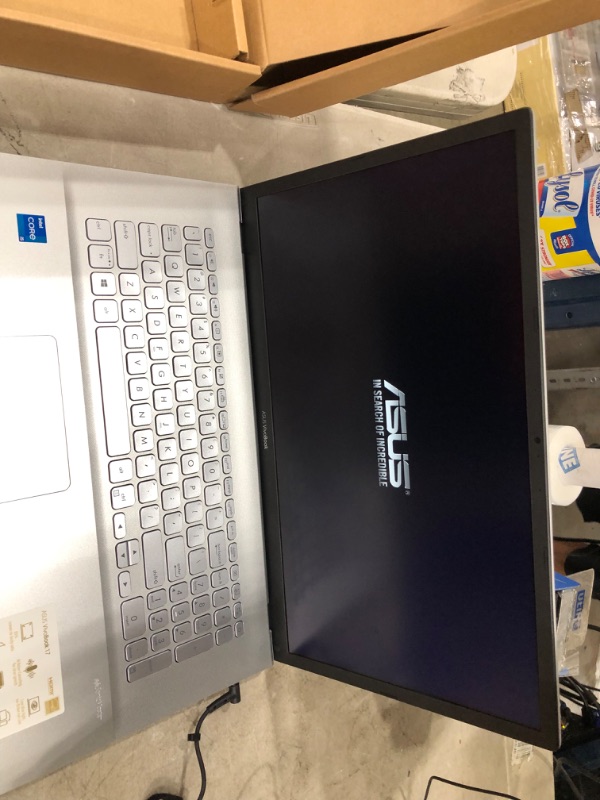 Photo 4 of **Parts Only**ASUS VivoBook 17 K712EA Thin and Light Laptop, 17.3” FHD Display, Intel Core i7-1165G7, 16GB DDR4 RAM, 1TB PCIe SSD, Windows 10 Home, Fingerprint, Transparent Silver, K712EA-DS76
