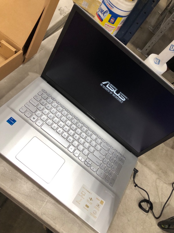 Photo 5 of **Parts Only**ASUS VivoBook 17 K712EA Thin and Light Laptop, 17.3” FHD Display, Intel Core i7-1165G7, 16GB DDR4 RAM, 1TB PCIe SSD, Windows 10 Home, Fingerprint, Transparent Silver, K712EA-DS76
