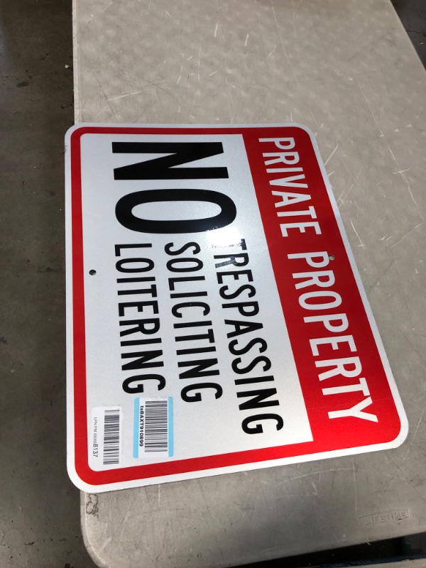 Photo 1 of 18' X 24' -private property no trespassing sign