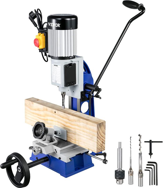 Photo 1 of **PARTS ONLY**VEVOR Woodworking Mortise Machine, 1/2 HP 1700RPM Powermatic Mortiser, With Movable Work Bench Benchtop Mortising Machine, For Making Round Holes Square Holes Or Special Square Holes In Wood
