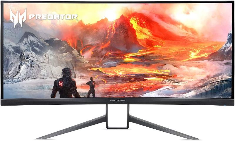 Photo 1 of Acer Predator X35 bmiphzx 1800R Curved 35" UltraWide QHD Gaming Monitor with NVIDIA G-SYNC Ultimate, Quantum Dot, 200Hz, VESA Certified DisplayHDR 1000, (Display Port & HDMI Port),Black
