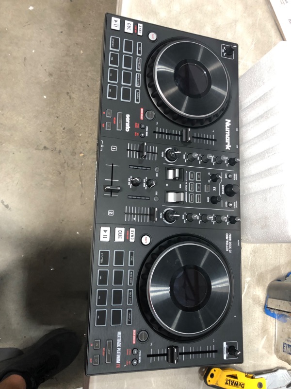 Photo 3 of DJ Controller Bundle - 2 Deck DJ Set with DJ Mixer, Audio Interface, Capacitive Jog Wheels, FX and DJ Headphones - Numark Mixtrack Pro FX and HF175
