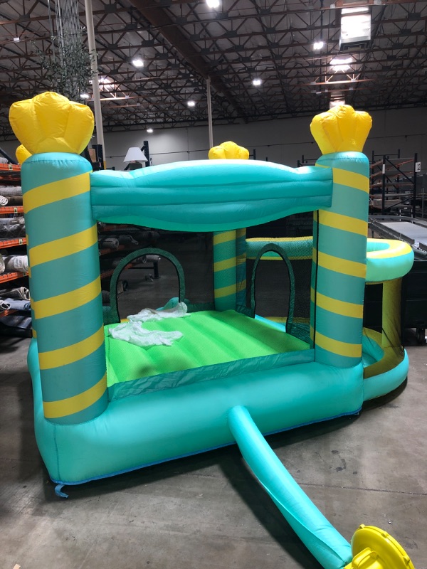 Photo 2 of AKSPORT Inflatable Bounce House-Bounce House with Slide for Outdoor and Indoor,Castle Inflatable Bouncer,Jump 'n Slide Bouncer for Kids 11ftx10ftx7ft
