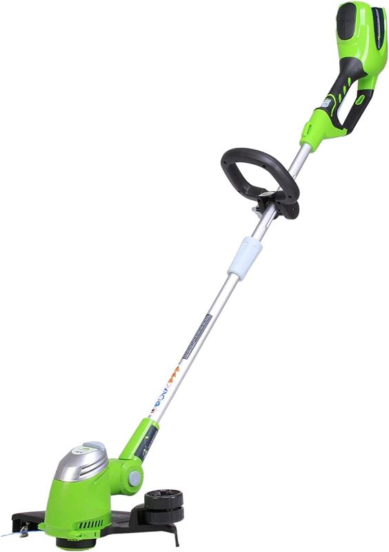 Photo 1 of "GreenWorks 21332 40-Volt 13-Inch G-MAX Pivot Cordless String Trimmer - Bare Tool"
