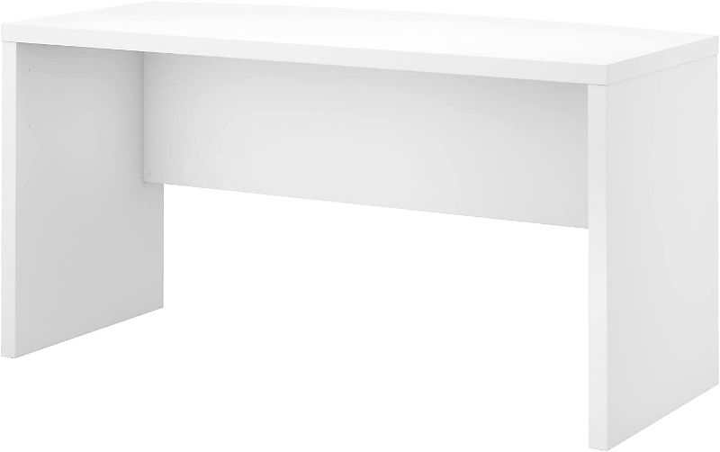 Photo 1 of Bush Business Furniture Office by Kathy Ireland Echo Bow Front Desk, 60W, Pure White