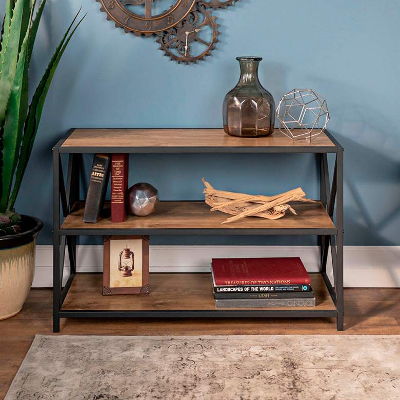 Photo 1 of 40" Wide Barn Wood 2-Shelf Media Bookshelf