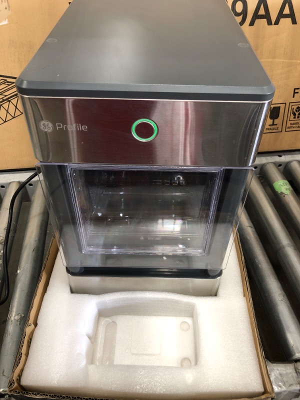 Photo 2 of GE Profile Opal | Countertop Nugget Ice Maker with Side Tank | Portable Ice Machine Makes up to 24 Lbs. of Ice per Day | Stainless Steel Finish
