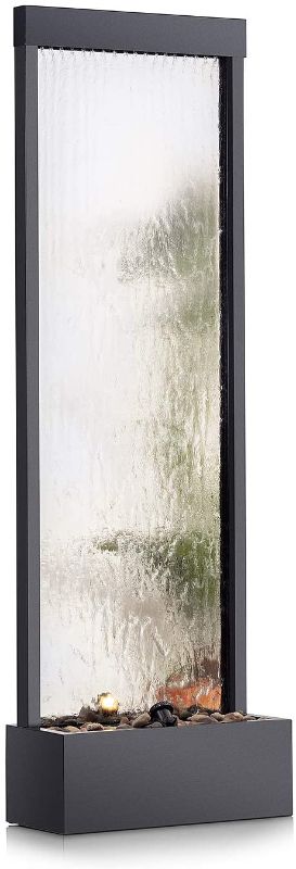 Photo 1 of  Alpine Corporation MLT102 Mirror Waterfall Fountain with Stones and Light, 72 Inch Tall, Silver  *** 2 BOXES***
