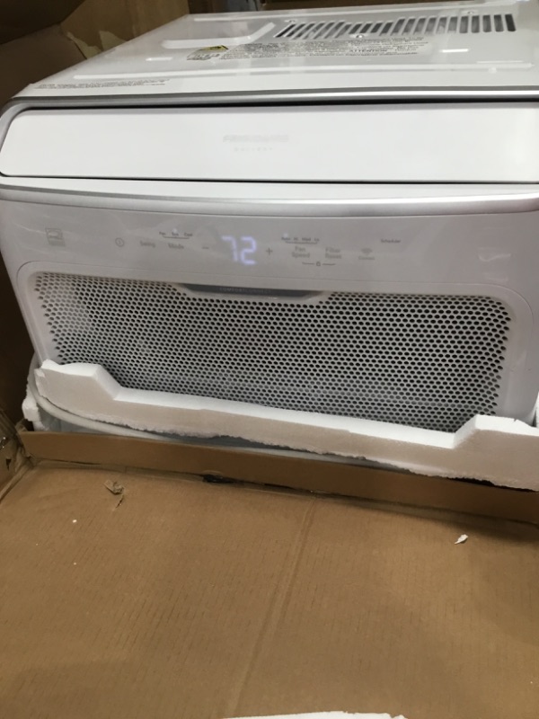 Photo 1 of ***PARTS ONLY*** Frigidaire Inverter Quiet Temp Smart Room Air Conditioner, 10,000 BTU, in White **MINOR DAMAGE ***
not functional