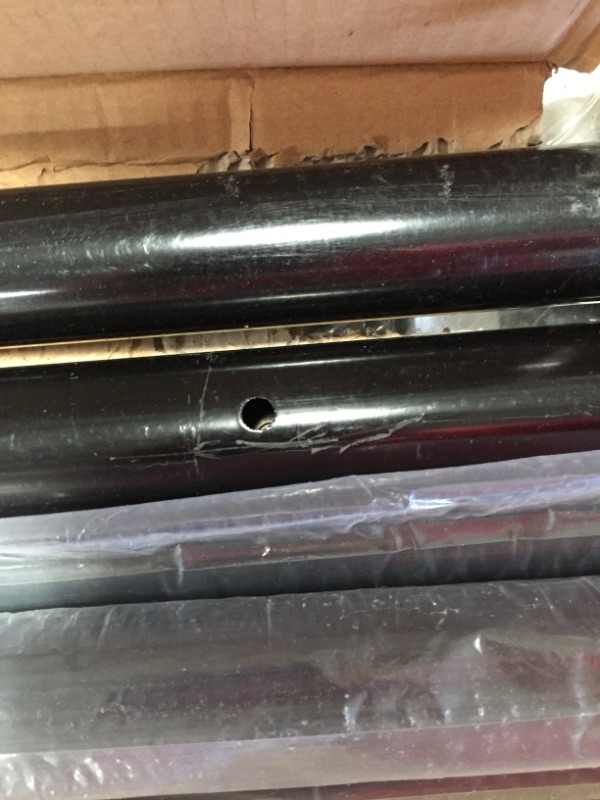 Photo 1 of Linenspa Modern Metal Headboard - All Steel Construction - Horizontal Bar Design, King, Black **USED** **MINOR DAMAGE** **SMALL SCRATHES** ** LOOSE HARDWARE**