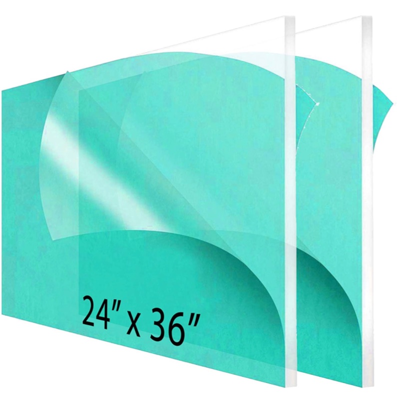 Photo 1 of 2-Pack 24 x 36” Clear Acrylic Sheet Plexiglass – 1/4” Thick; Use for Craft Projects, Signs, Sneeze Guard and More; Cut with Cricut, Laser, Saw or Hand Tools – No Knives
