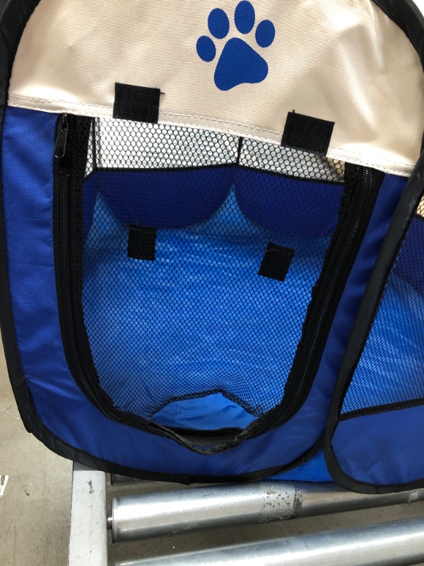 Photo 3 of *Minor tear*
PETMAKER 80-PET6082 Pop-Up Pet Playpen with Carrying Case, Blue
