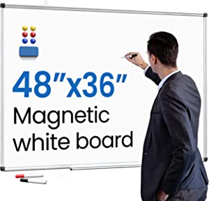 Photo 1 of *Minor damage* 
Magnetic Dry Erase White Board for Wall - 48 x 36 inch Wall Mounted Magnetic Whiteboard Large - Ideal for Home to Do List, Office and School Projects 