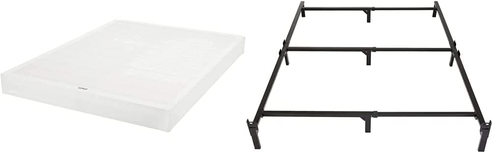 Photo 1 of Amazon Basics Smart Box Spring Bed Base, 5-Inch Mattress Foundation - Full Size, Tool-Free Easy Assembly & Metal Bed Frame, 9-Leg Base for Box Spring and Mattress - Full, 74.5 x 53.5-Inches
