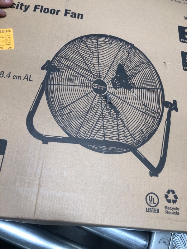 Photo 1 of 20 in. 3-Speed High Velocity Floor Fan
