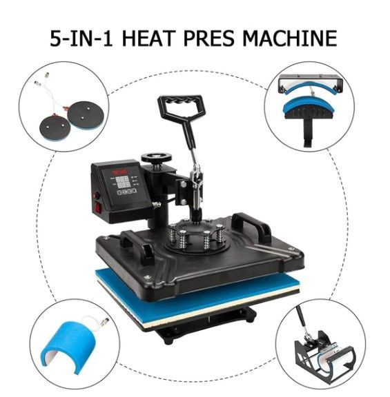 Photo 1 of TUFFIOM 110v 5 in 1/8 in 1 Combo Heat Press Machine Black
