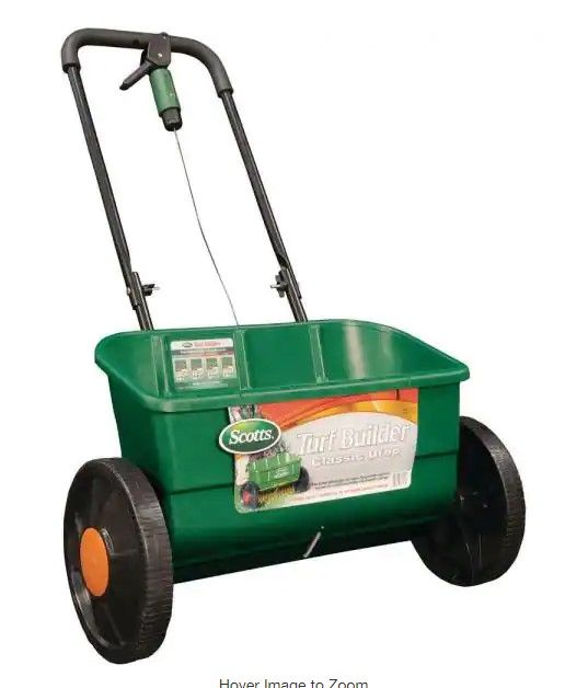 Photo 1 of 25 lbs. 10,000 sq. ft. Turf Builder Classic Drop Spreader for Seed and Fertilizer
