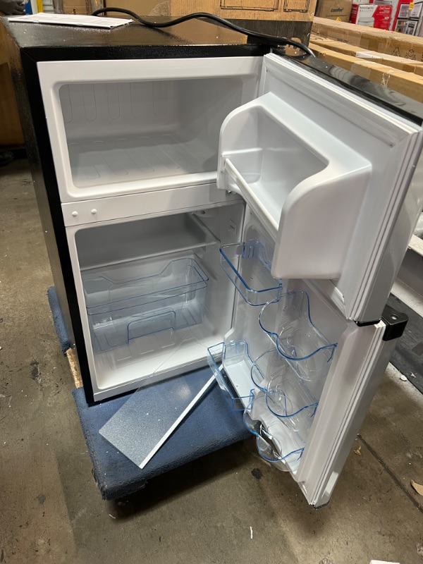 Photo 4 of 3.2 Cubc Foot 2 Door Fridge and Freezer, Stainless Steel
