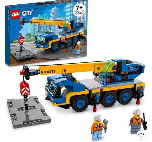 Photo 1 of Lego City Mobile Crane 60324 Toy Building Kit (340 Pieces) Multicolor
