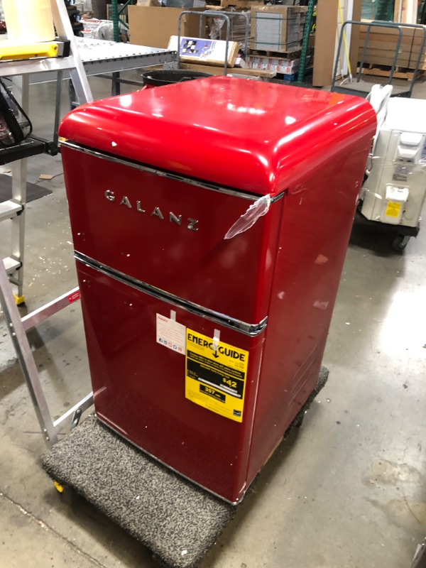 Photo 4 of Galanz 3.1 cu. ft. Retro Mini Fridge with Dual Door True Freezer in Red