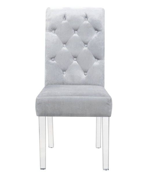 Photo 1 of 
2 Chic Home Sharon Silver Velvet Button Tufted Back Dining Side Chairs