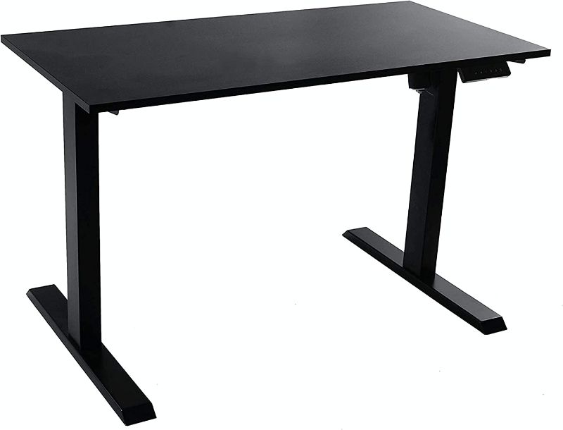 Photo 1 of TechOrbits Electric Standing Desk Tabletop - 47 Inch Motorized Workstation Two Leg Frame Stand Up Desk with Memory Settings and Telescopic Sit-Stand Height Adjustment Black
