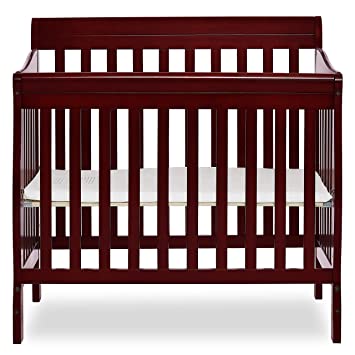 Photo 1 of Dream On Me Aden 4-in-1 Convertible Mini Crib in Cherry, Greenguard Gold Certified
