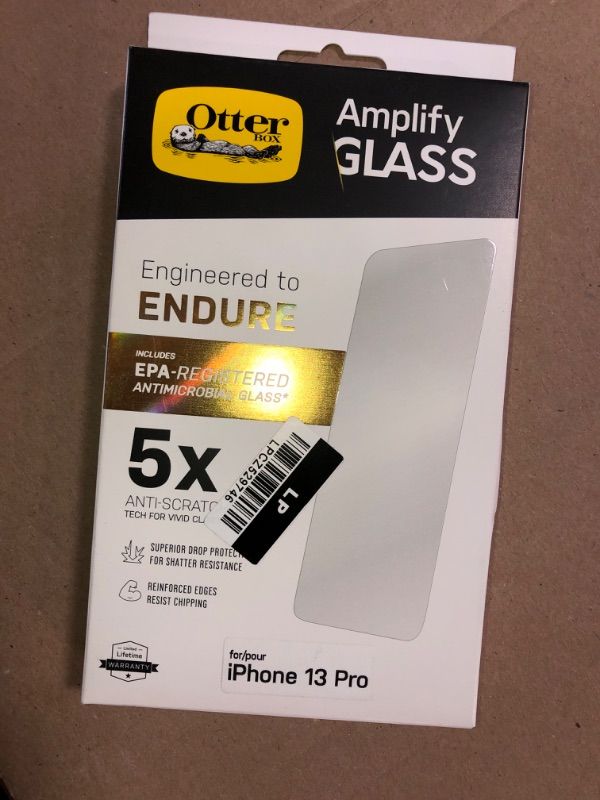 Photo 2 of OtterBox Apple iPhone 13 Pro Amplify Antimicrobial Glass Screen Protector

