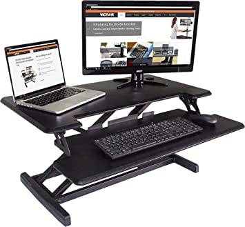 Photo 1 of Victor DCX610 Height Adjustable Compact Standing Desk| Black| 33” Wide Sit-Stand Dual Monitor Desk and Laptop Riser Workstation| Compatible with Most Monitor Arms
17.8"D x 32.5"W x 19"H
