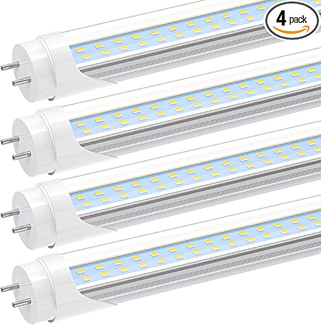 Photo 1 of JESLED T8 T10 T12 LED 4FT Light Bulbs,24W Daylight White,4 Foot LED Fluorescent Tube Replacement,Super Bright,Dual Ended Power,Ballast Bypass,Clear Cover(4-Pack)
