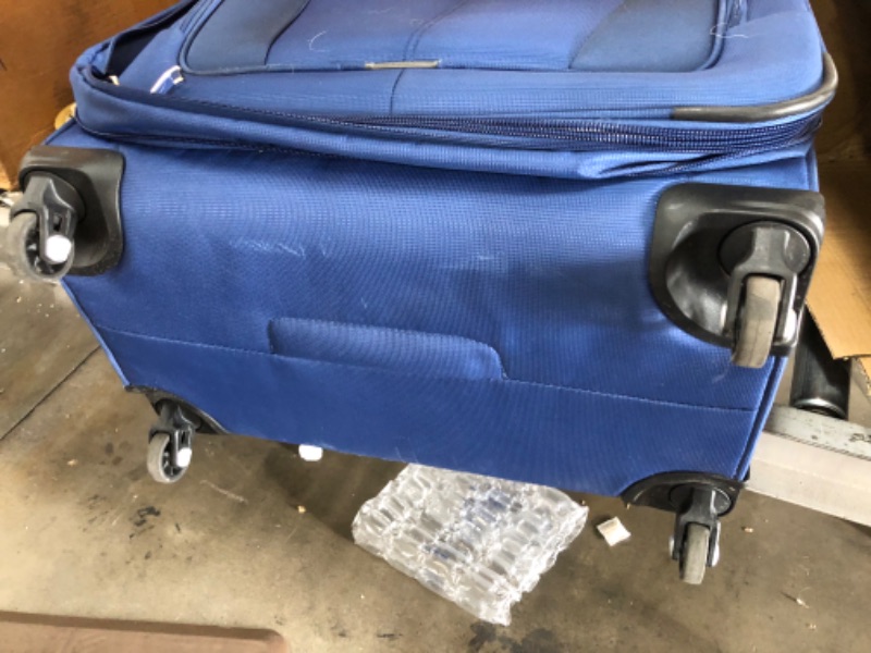 Photo 2 of Travelpro Maxlite 5 Softside Expandable Spinner Wheel Luggage, Sapphire Blue, Checked-Large 29-Inch **used, minor dirt stains**
